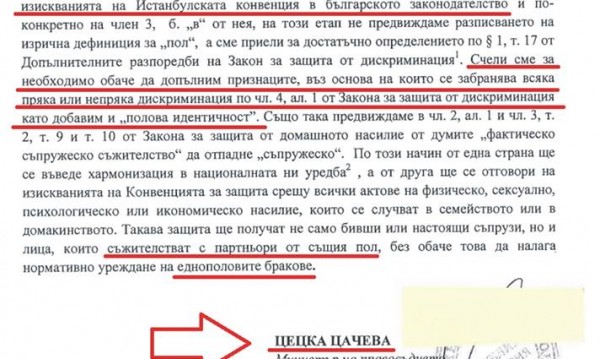 цачева, факсимиле, истанбулска конвенция